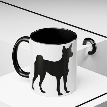 Basenji Silhouette 2-Tone Coffee Mug
