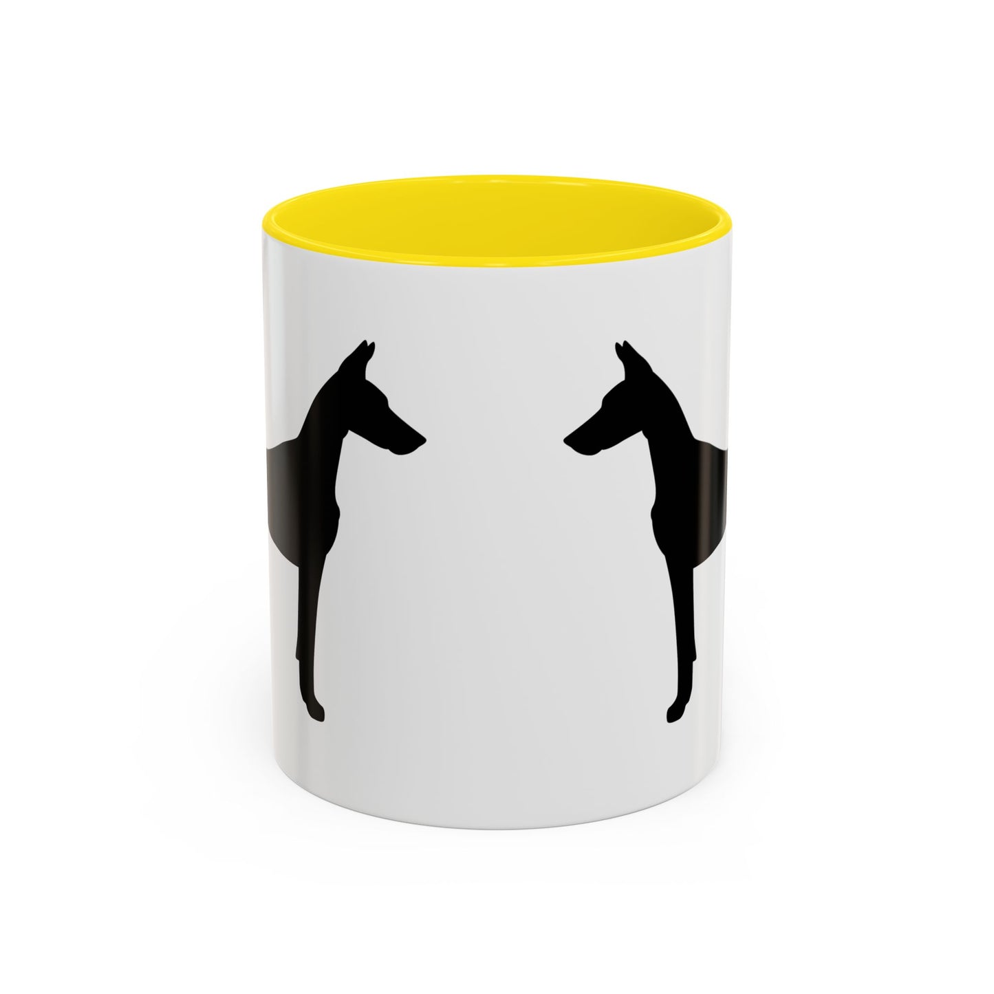 Doberman Silhouette 2-Tone Coffee Mug
