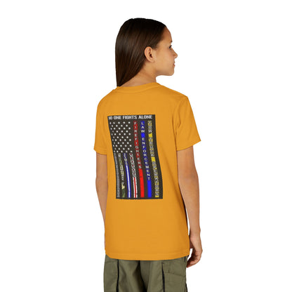 No One Fights Alone Youth Unisex Short Sleeve Crewneck Tee