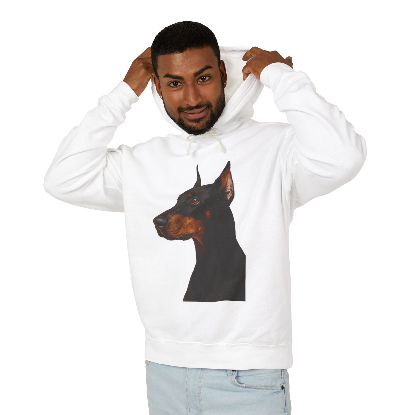 Doberman Head Unisex Lightweight Hoodie