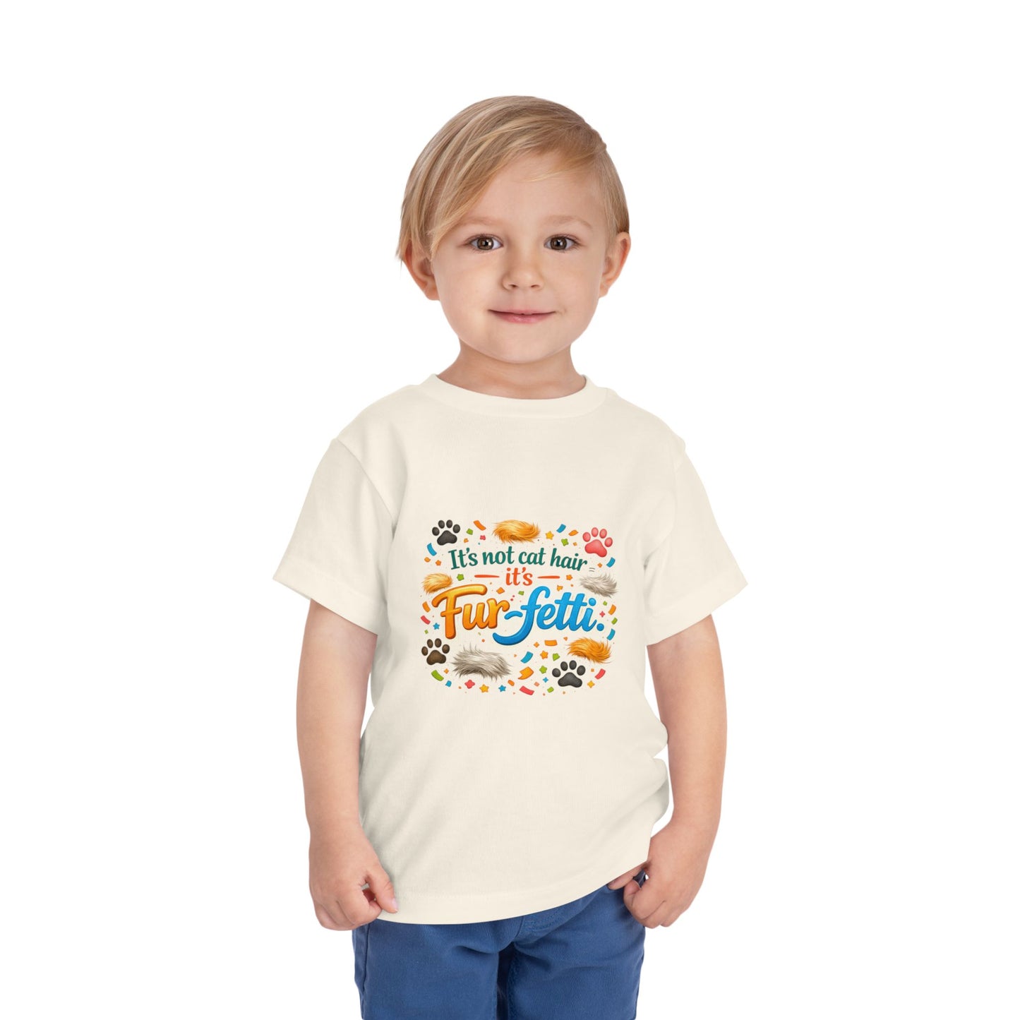 Fur-Fetti Cat Toddler Unisex Short Sleeve Crewneck Tee