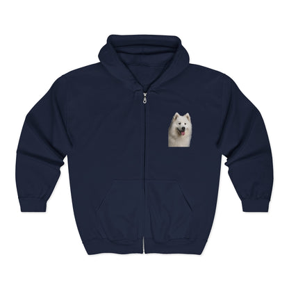 Samoyed Head Unisex Full Zip Hoodie
