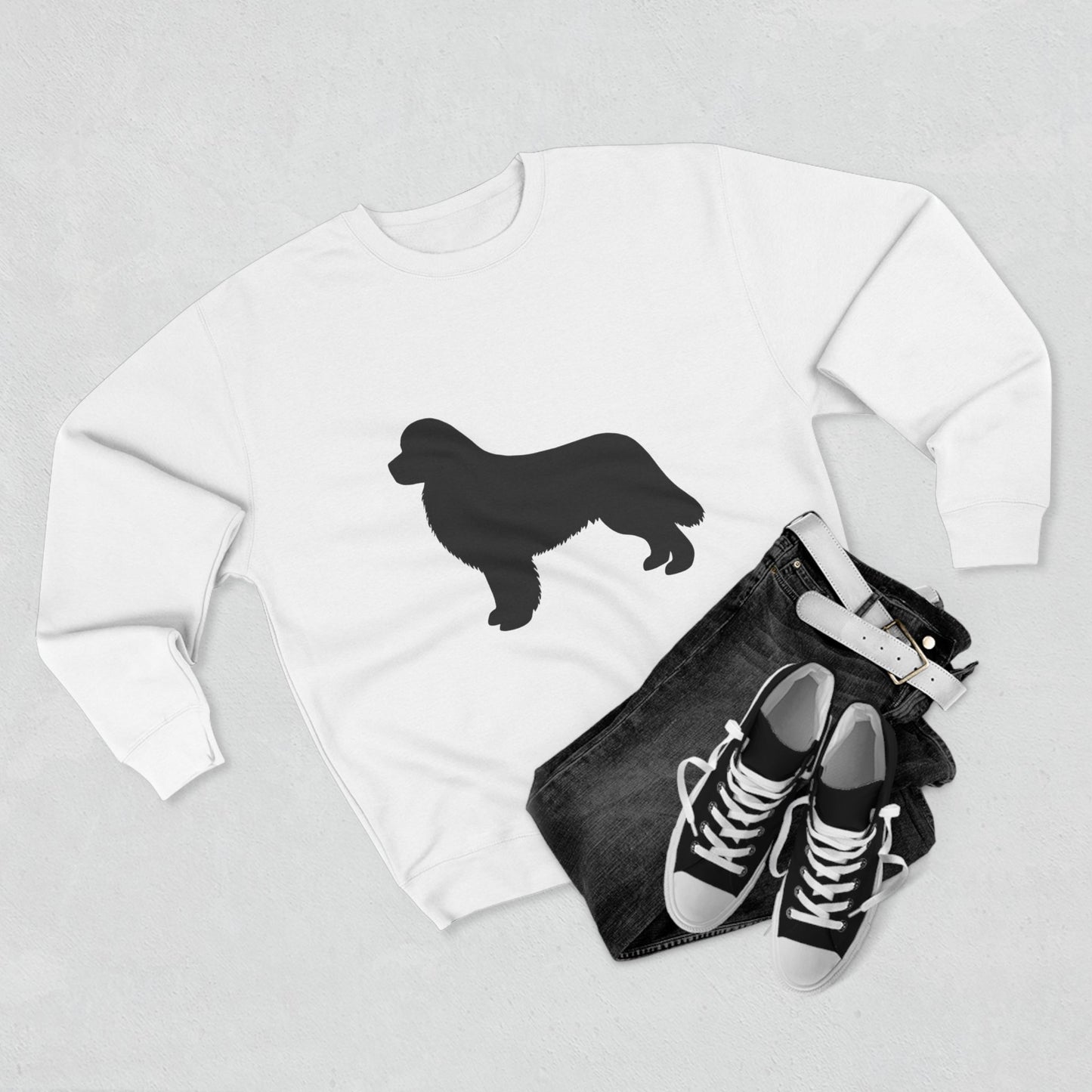 Newfie Silhouette Unisex Crewneck Sweatshirt