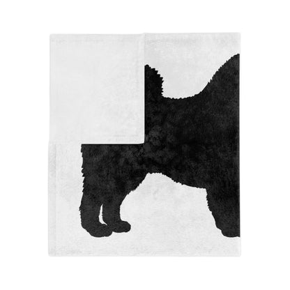 Samoyed Silhouette Velveteen Microfiber Blanket