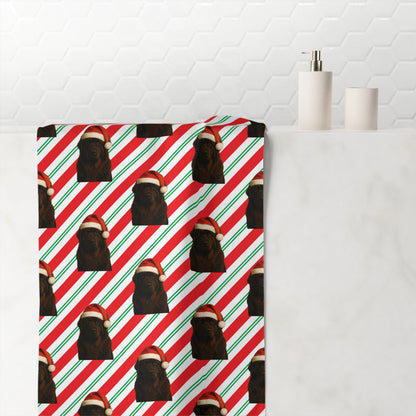 Santa Paws Newfie Mink-Cotton  Beach Towel