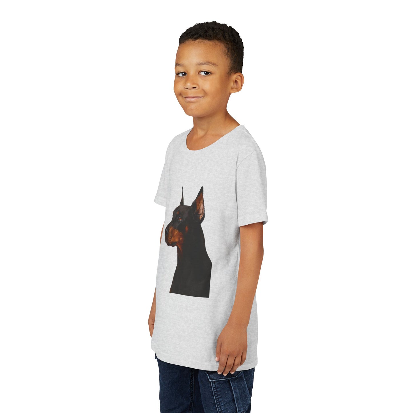 Doberman Head Youth Unisex Short Sleeve Crewneck Tee