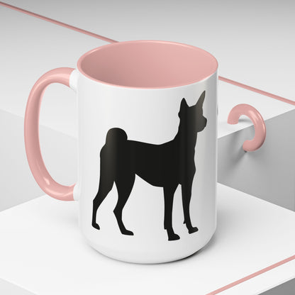 Basenji Silhouette 2-Tone Coffee Mug