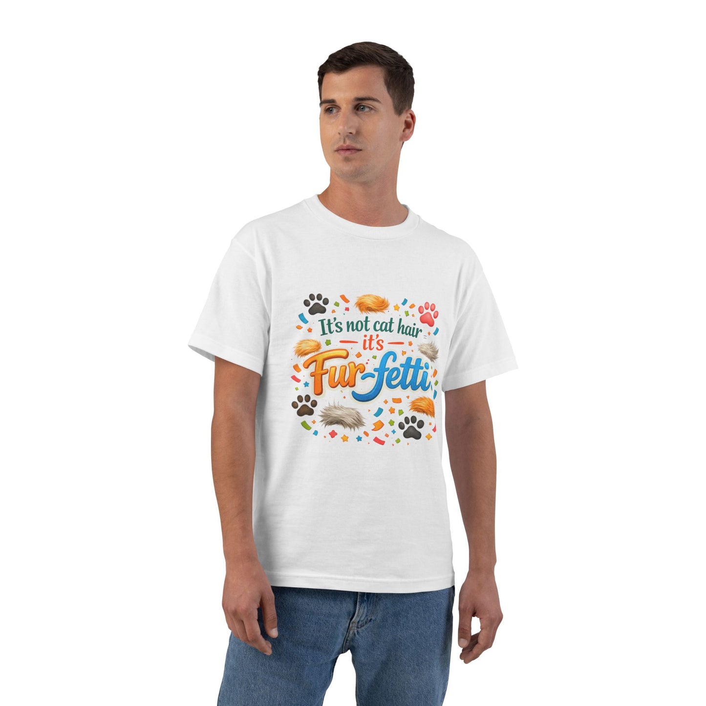 Fur-Fetti Cat Men's Short-Sleeve Crewneck Tee