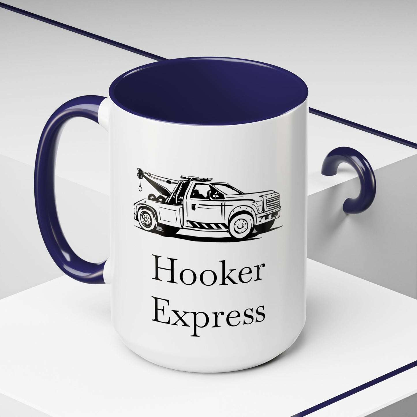 H**ker Express Wheel Lift Tow Truck 2-Tone Coffee Mug