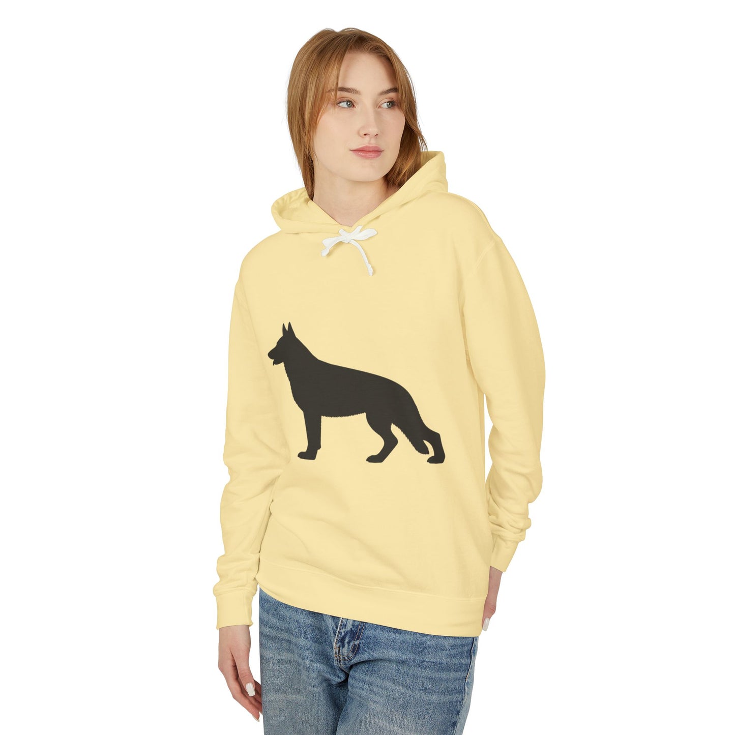 German Shepherd Silhouette Unisex Lightweight Hoodie