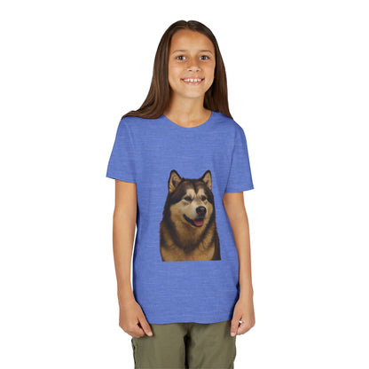 Malamute Head Youth Unisex Short Sleeve Crewneck Tee