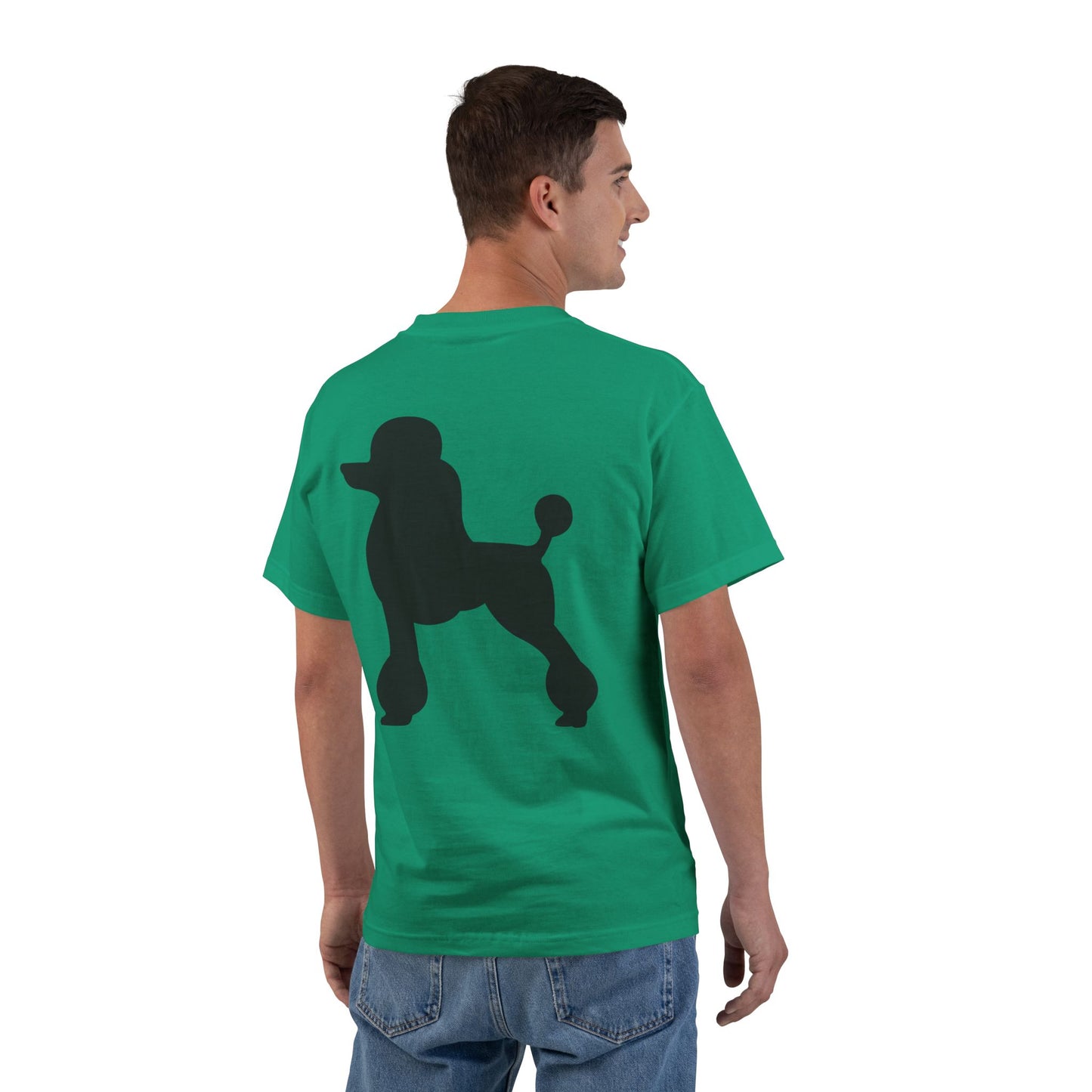 Poodle Silhouette Men's Short-Sleeve Crewneck Tee