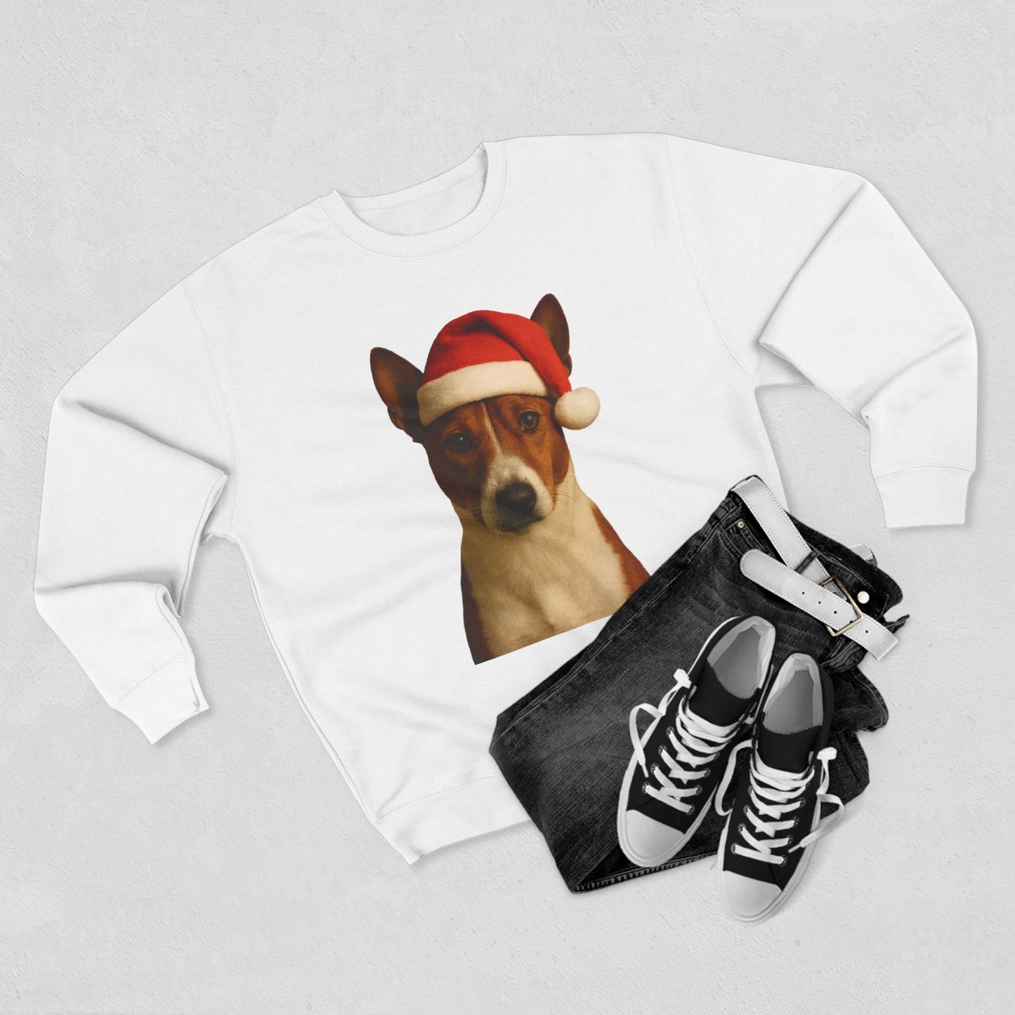 Santa Paws Basenji Unisex Crewneck Sweatshirt