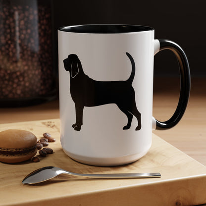 Bloodhound Silhouette 2-Tone Coffee Mug