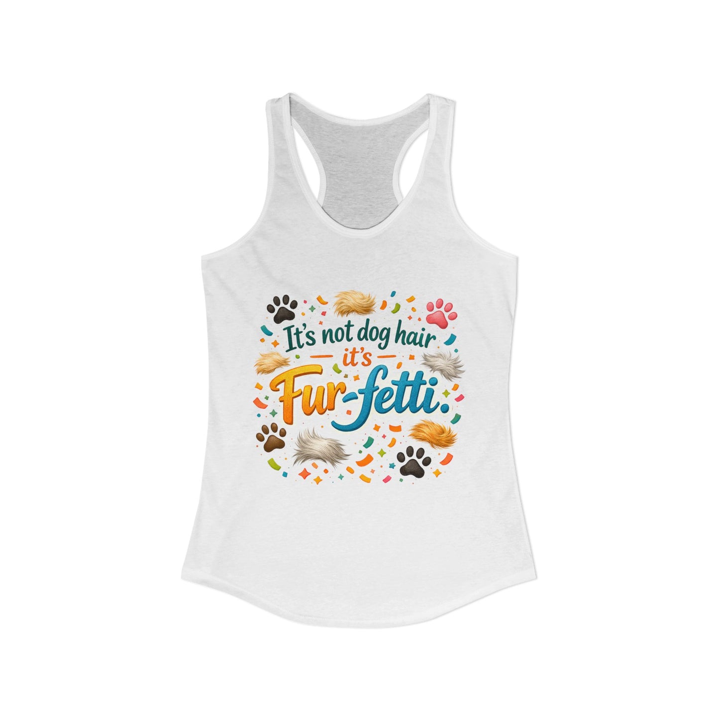 Fur-Fetti Dog Women's Racerback Tank