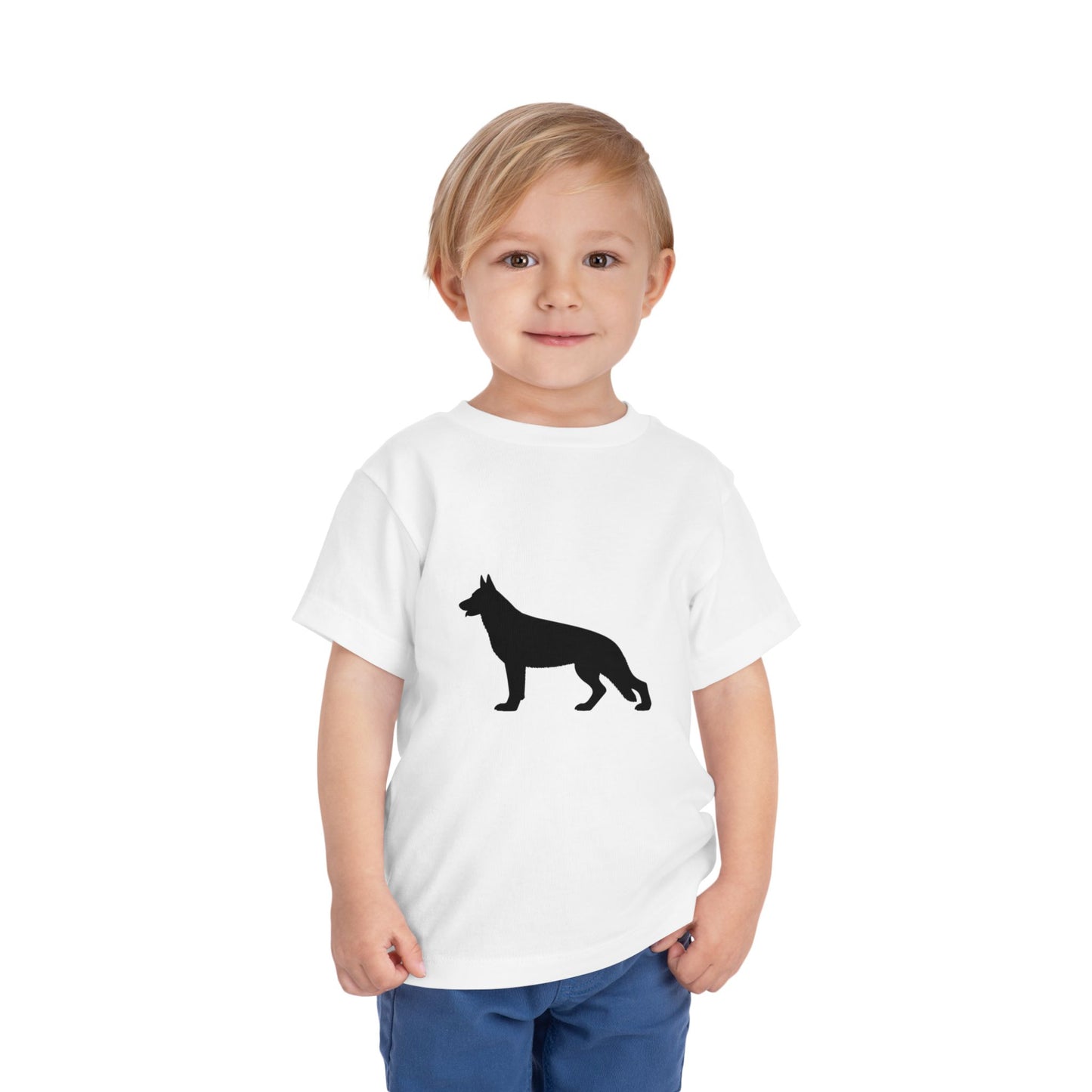 German Shepherd Silhouette Toddler Unisex Short Sleeve Crewneck Tee