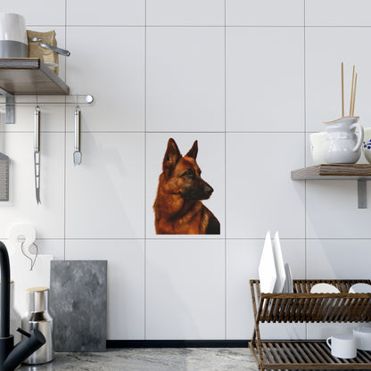 German Shepherd Head Ceramic Photo Tile