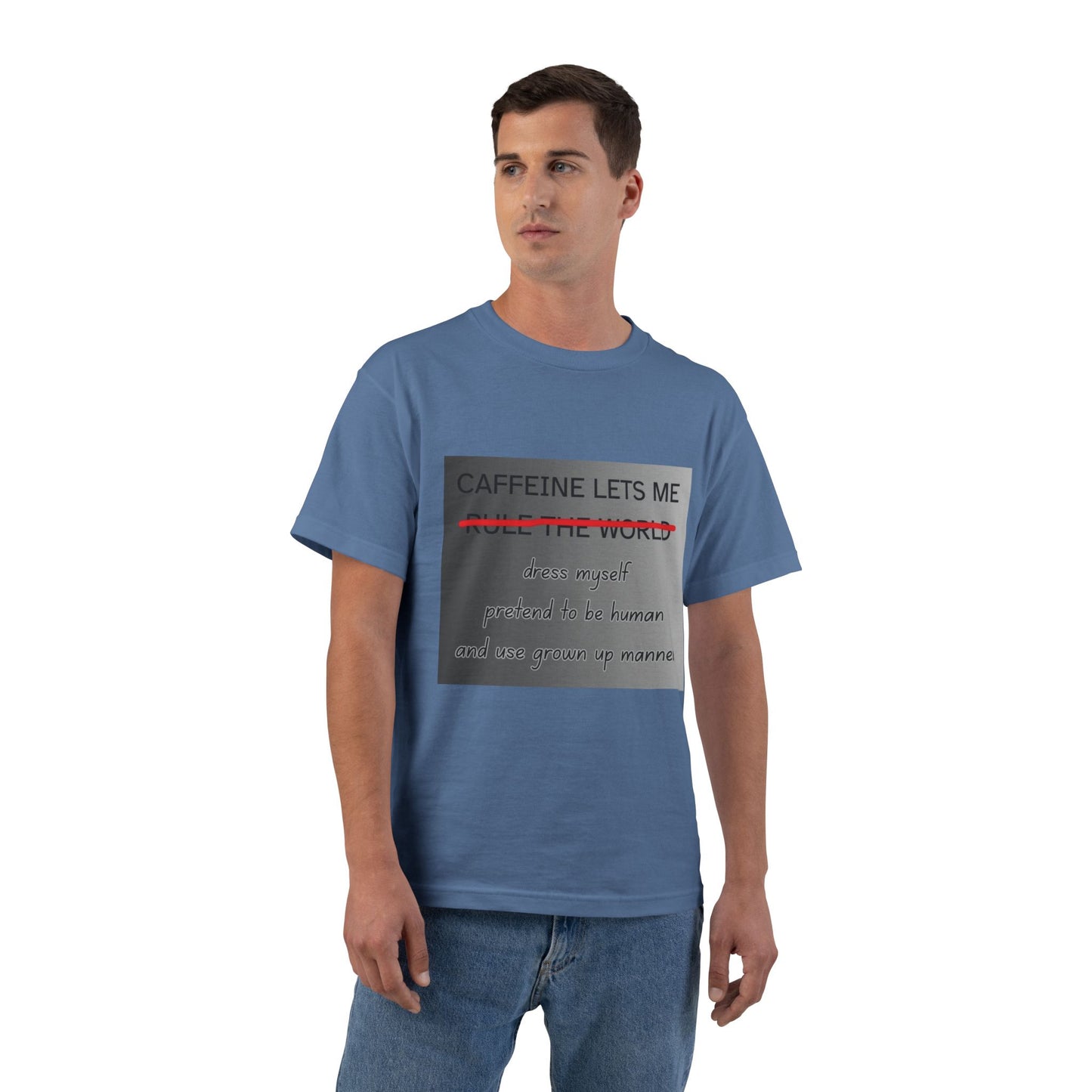 Caffeine Lets Me Men's Short-Sleeve Crewneck Tee