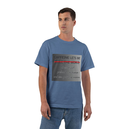 Caffeine Lets Me Men's Short-Sleeve Crewneck Tee