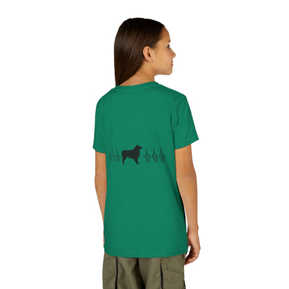 My Heart Beats For Aussies Youth Unisex Short Sleeve Crewneck Tee