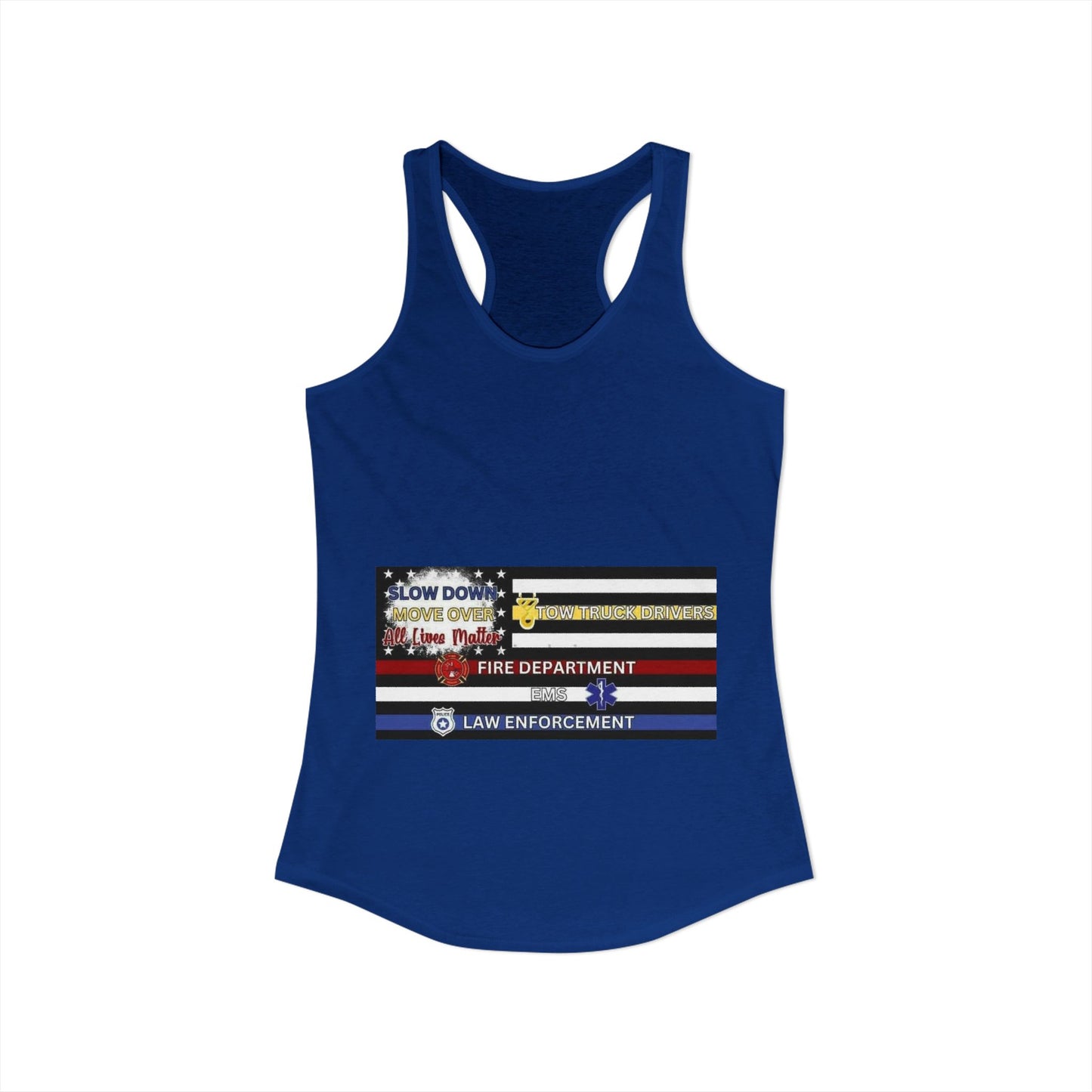 Slow Down Move Over Flag Women's Racerback Tank