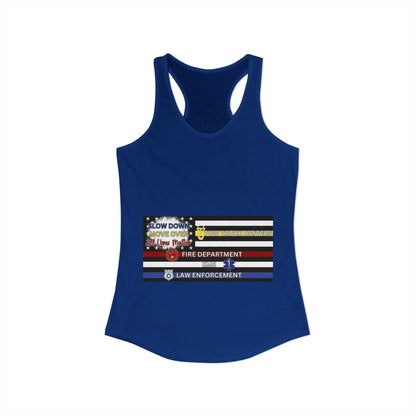 Slow Down Move Over Flag Women's Racerback Tank