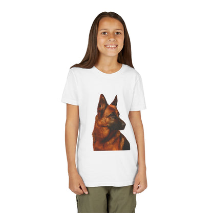 German Shepherd Head Youth Unisex Short Sleeve Crewneck Tee