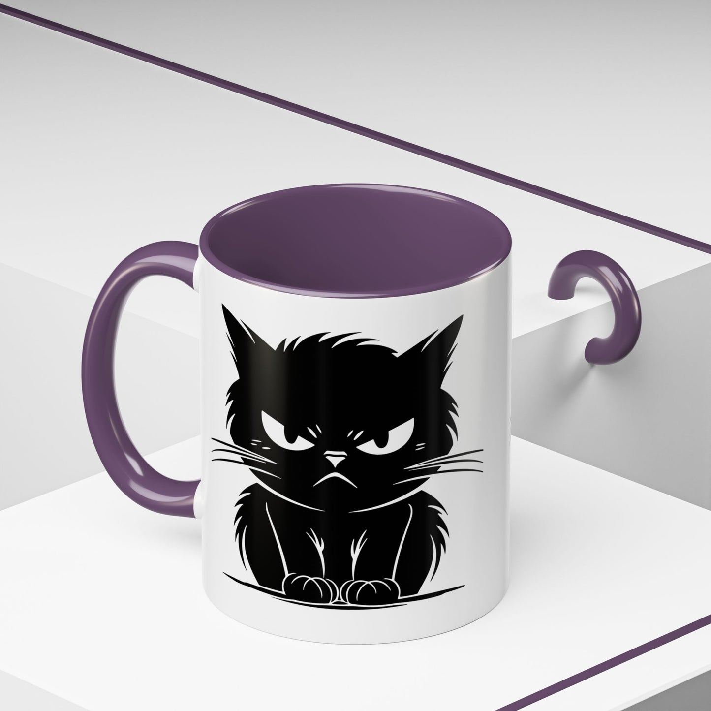 Angry Cat 2-Tone Coffee Mug