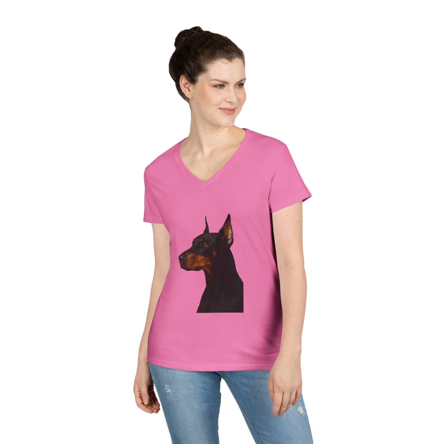 Doberman Head Women's V-Neck T-Shirt