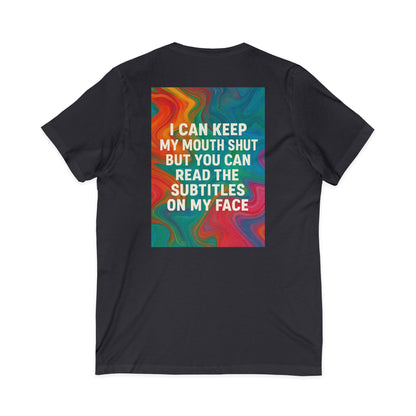 Subtitles Unisex Short Sleeve V-Neck Tee