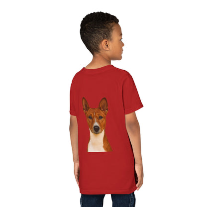 Basenji Head Youth Unisex Short Sleeve Crewneck Tee
