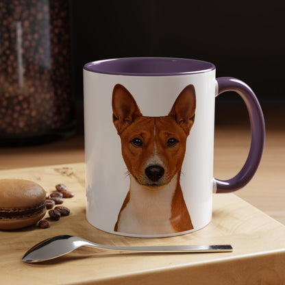 Basenji Head 2-Tone Coffee Mug