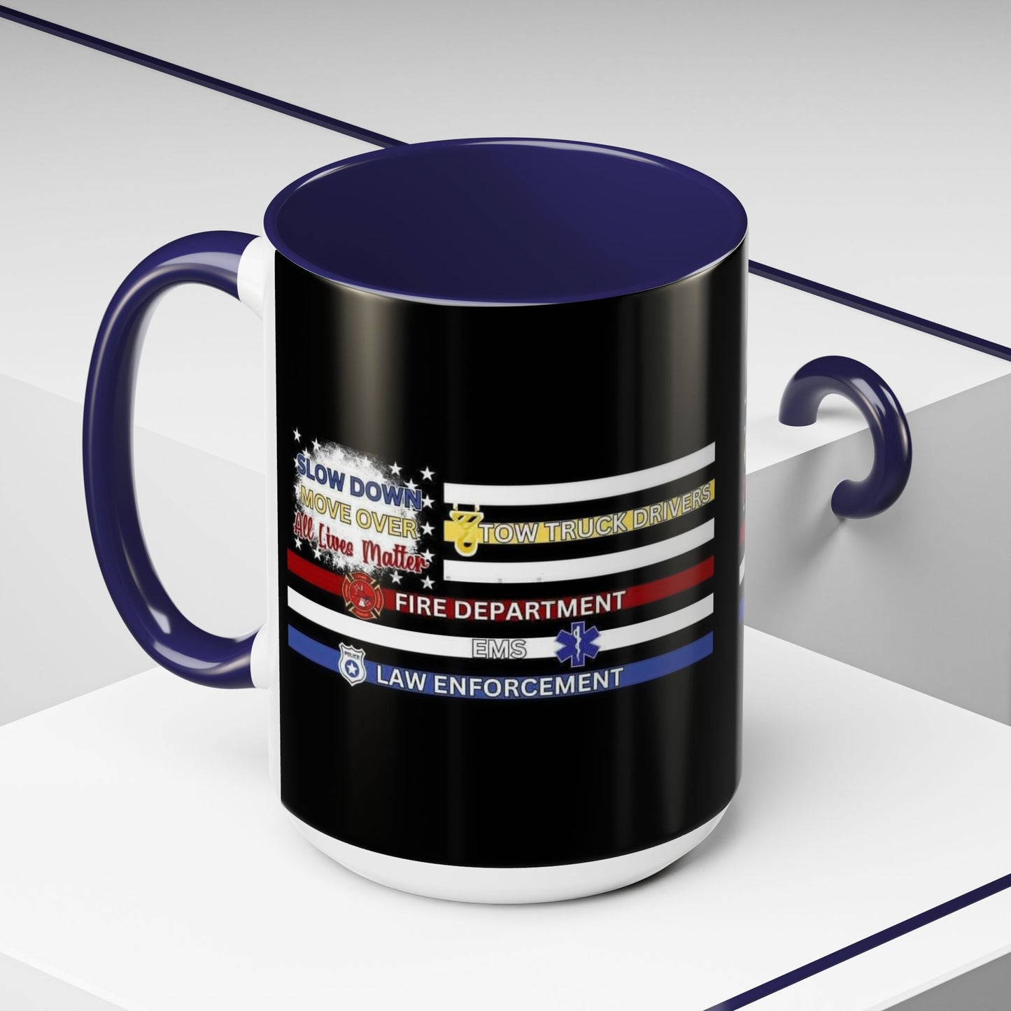 Slow Down Move Over Flag 2-Tone Coffee Mug