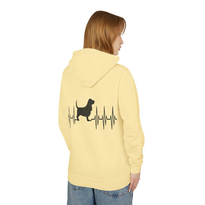 My Heart Beats For Bassets Unisex Lightweight Hoodie