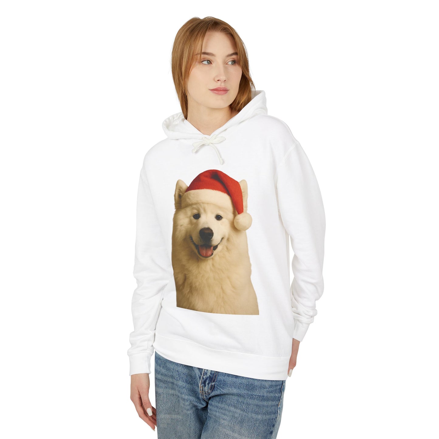 Santa Paws Samoyed Unisex Lightweight Hoodie