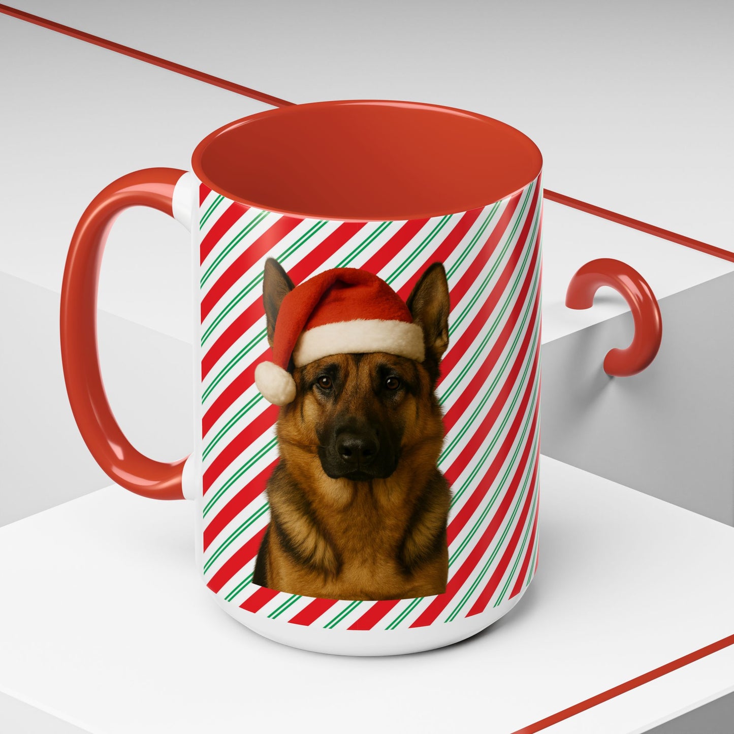 Santa Paws German Shepherd 2-Tone Coffee Mug