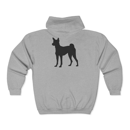 Basenji Silhouette Unisex Full Zip Hoodie