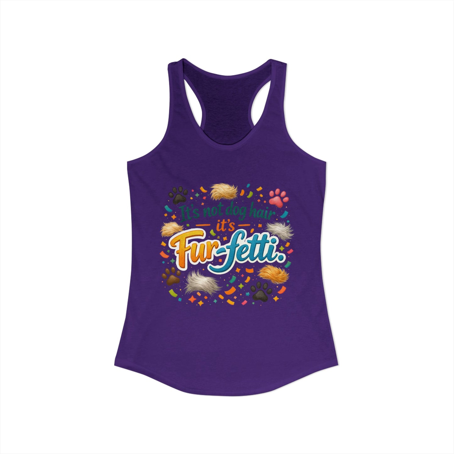 Fur-Fetti Dog Women's Racerback Tank
