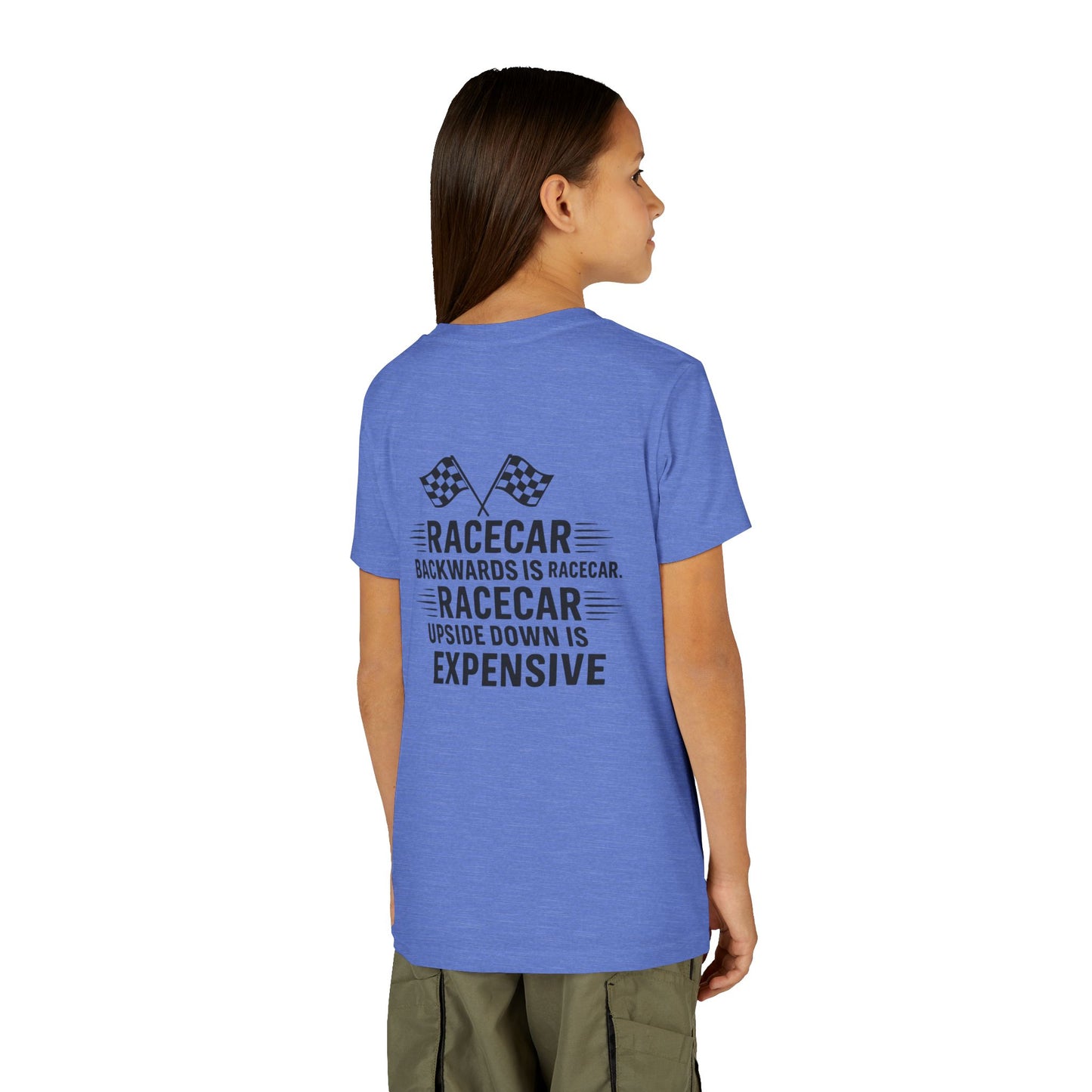 Racecar Backwards Youth Unisex Short Sleeve Crewneck Tee