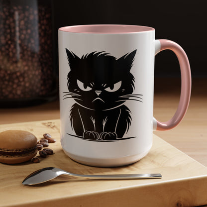 Angry Cat 2-Tone Coffee Mug