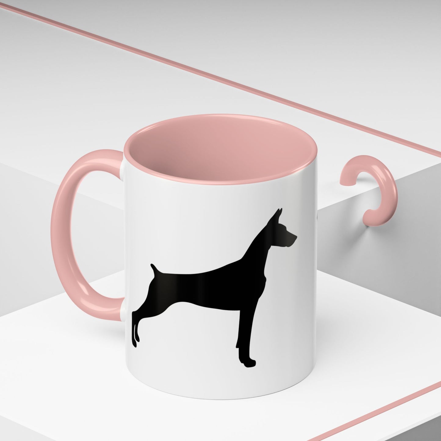 Doberman Silhouette 2-Tone Coffee Mug