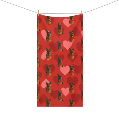 Cupid's Companion German Shepherd Mink-Cotton  Beach Towel