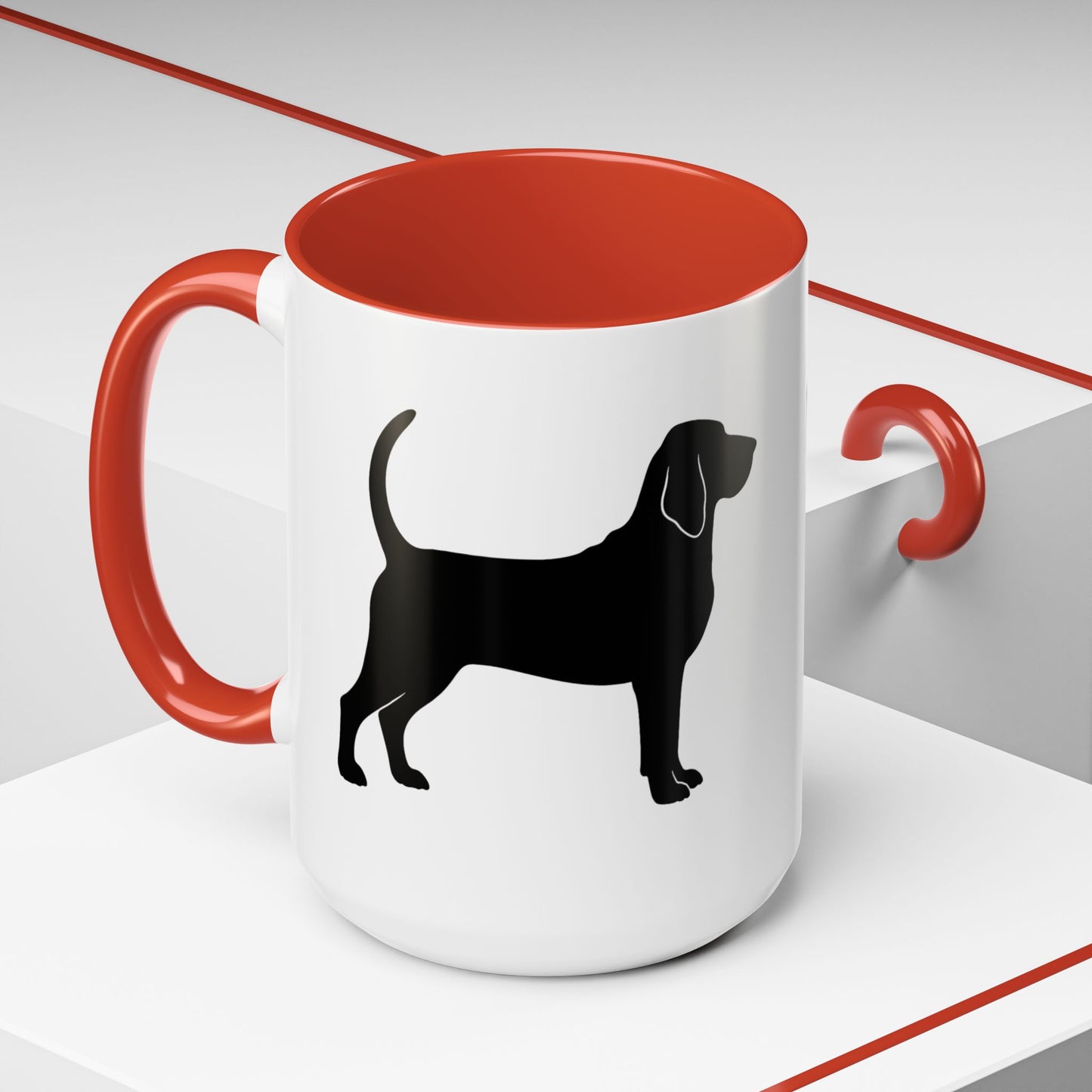 Bloodhound Silhouette 2-Tone Coffee Mug
