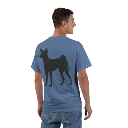 Basenji Silhouette Men's Short-Sleeve Crewneck Tee