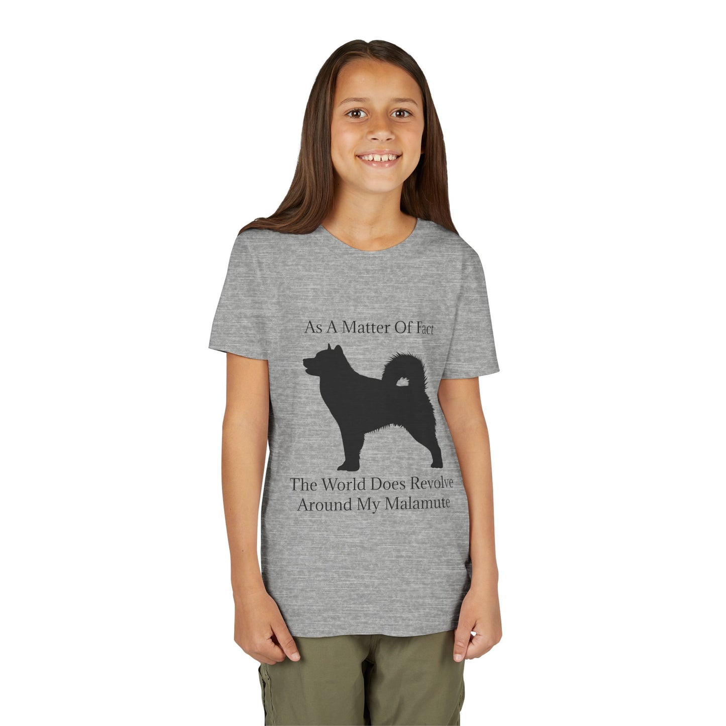 Matter Of Fact Malamute Youth Unisex Short Sleeve Crewneck Tee
