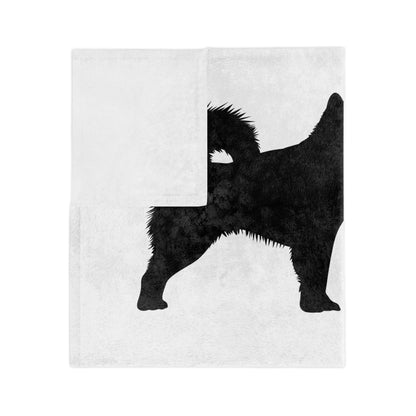 Malamute Silhouette Velveteen Microfiber Blanket