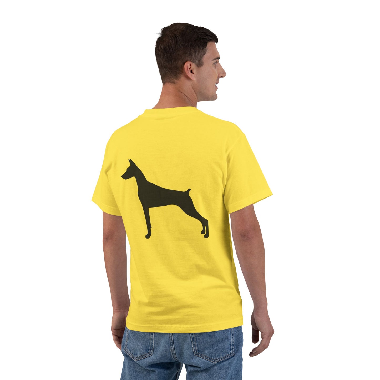 Doberman Silhouette Men's Short-Sleeve Crewneck Tee