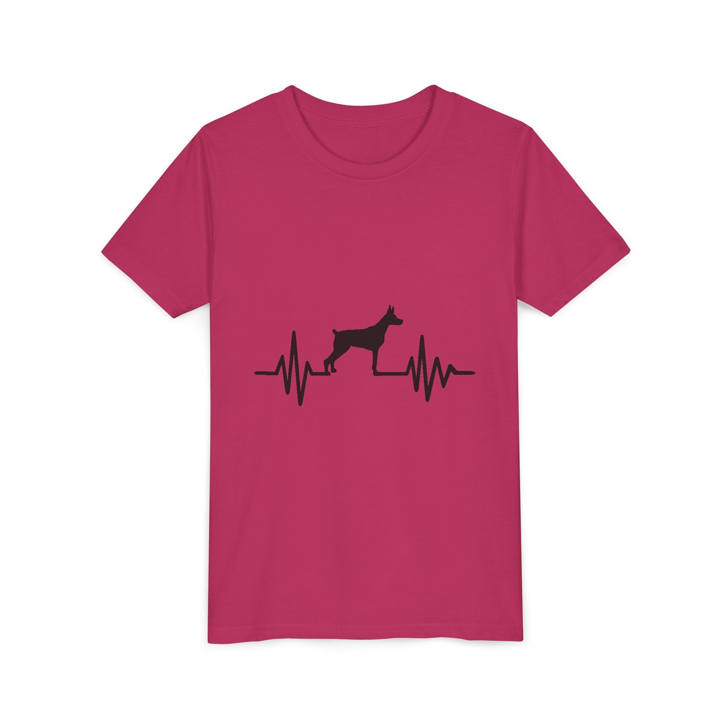 My Heart Beats For Dobermans Youth Unisex Short Sleeve Crewneck Tee