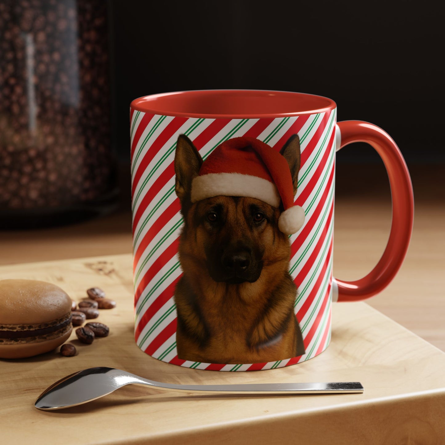 Santa Paws German Shepherd 2-Tone Coffee Mug