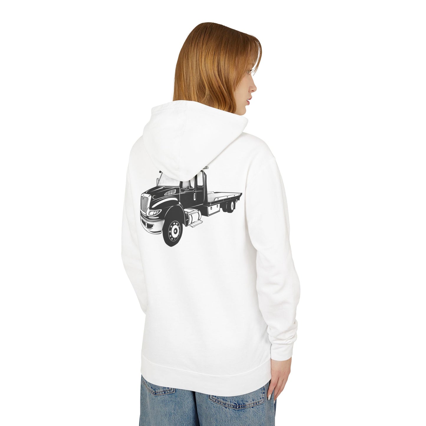Flatbed Tow Truck Unisex Lightweight Hoodie